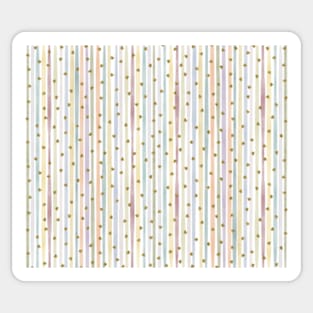 Gold hearts and pastel stripes Sticker